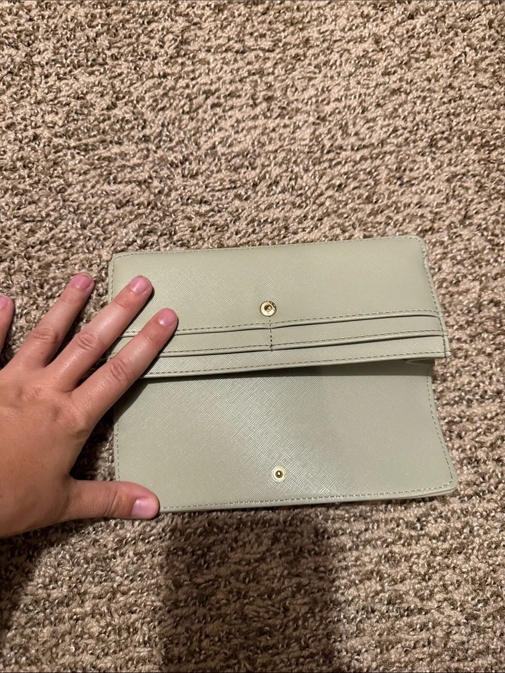 Steve Madden Sage Green Fold-Over Clutch